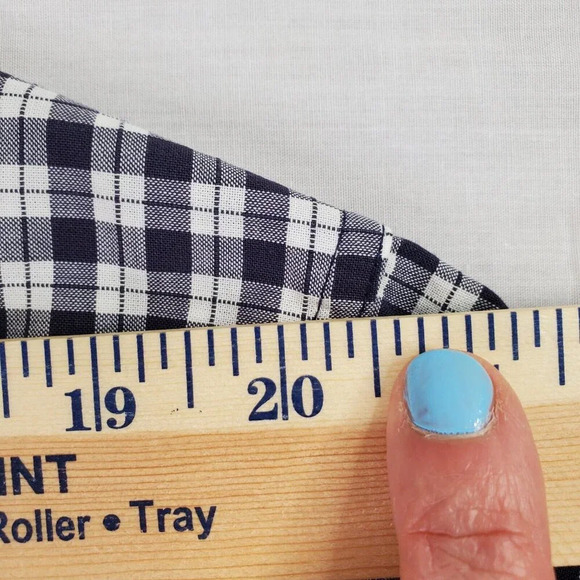 Eddie Bauer Corded Chambray Shirt Mens Large Blue White Check Heritage Preppy - Picture 11 of 13